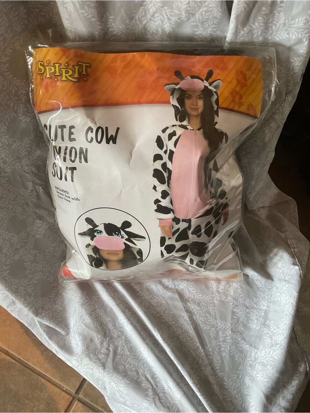 Spirit Pink and Black Cow Onesie Costume
